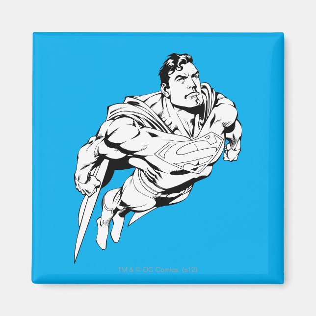 Aimant Superman noir et blanc 1 (Devant)