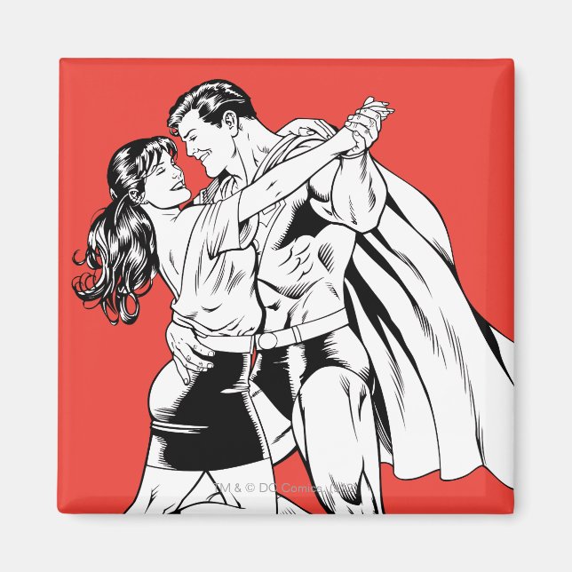 Aimant Superman noir et blanc 4 (Devant)