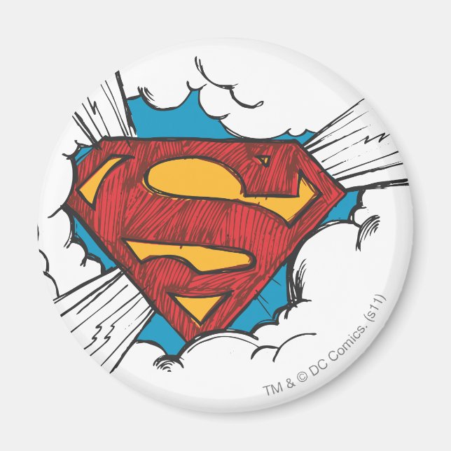Aimant Superman S-Shield | Dans le logo Nuages (Devant)
