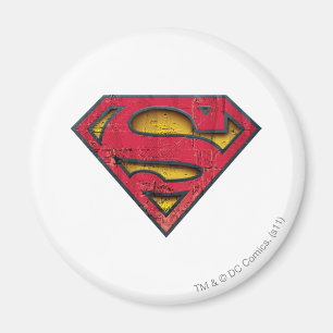 Aimant Superman S-Shield   Distressed Logo
