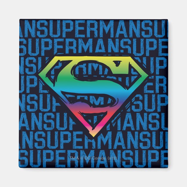 Aimant Superman S-Shield | Rainbow Logo (Devant)