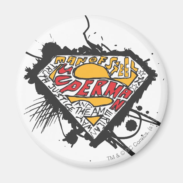 Aimant Superman Stylisé | Logo avec lettres Logo (Devant)