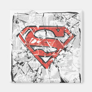 Aimant Superman Stylisé  Logo comique endommagé