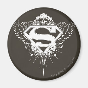 Aimant Superman Stylisé Logo de l'Arrière - plan Brown