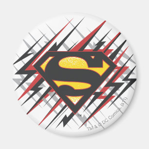Aimant Superman Stylisé   Logo des frappes noires et roug