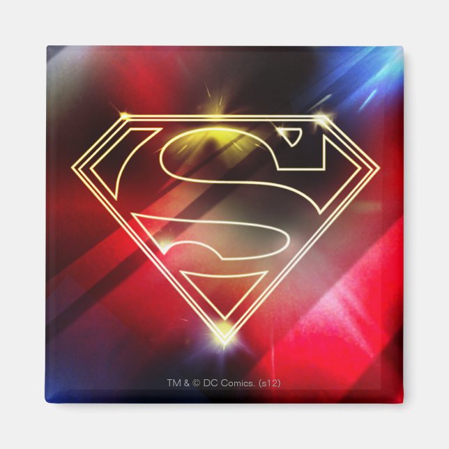 Aimant Superman Stylisé | Logo en plan jaune brillant (Devant)