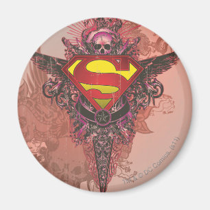 Aimant Superman Stylisé Logo Grunge Design