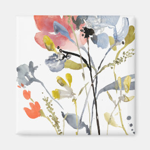 Aimant Superposition de fleurs - Aquarelle Fleurs pastel