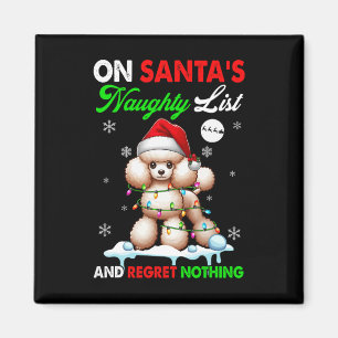 Aimant Sur Père Noël Xmas Naughty List Regret Nothing Pèr