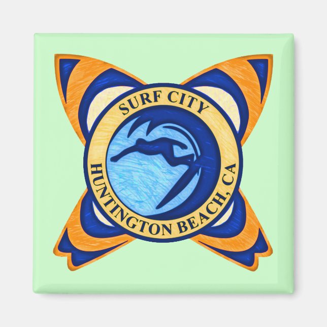 Aimant Surf City, Huntington Beach, CA (Devant)