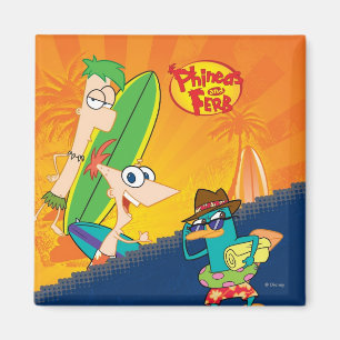 Aimant Surf Phineas, Ferb et Agent P