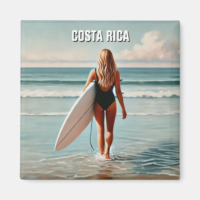 Aimant Surfer Girl Costa Rica (Devant)