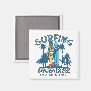 Aimant Surfer Girl Vintage Californie