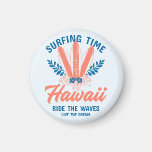 Aimant Surfing Time Hawaii Ride the Waves