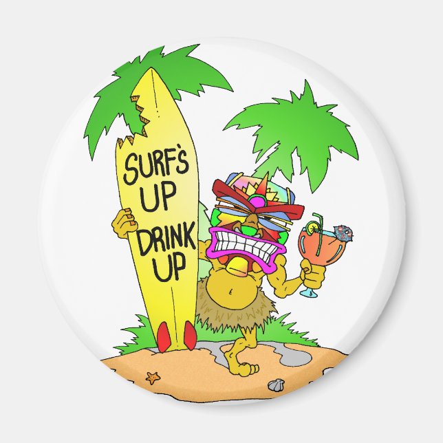 Aimant Surfs vers le haut Boisson vers le haut (Devant)
