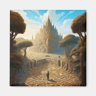 Aimant Surreal Maze Château Paysage Imaginaire Art
