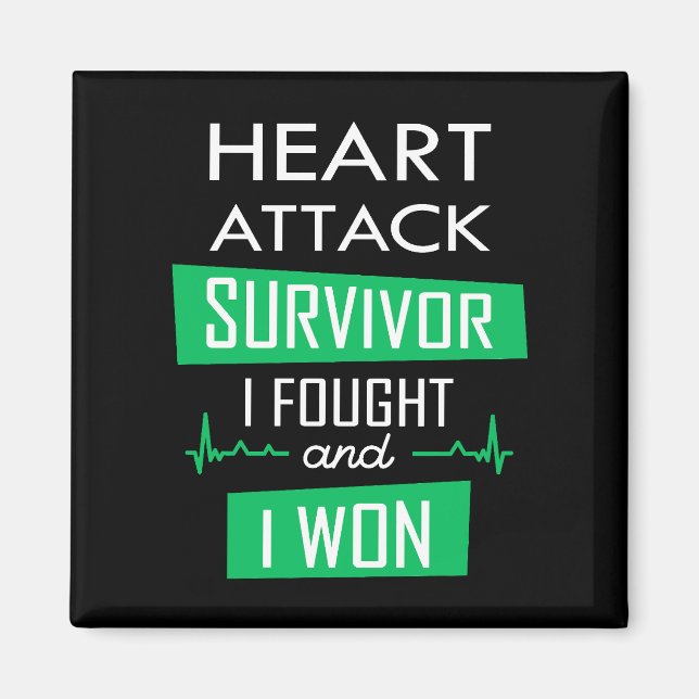 Aimant Survivant de l'attaque cardiaque, je me suis battu (Devant)