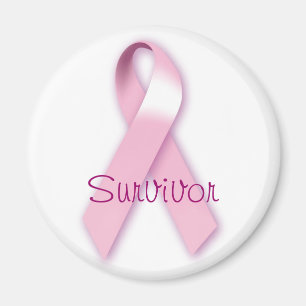 Aimant survivant rose ruban