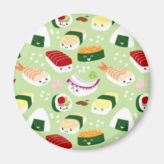 Aimant Sushi Kawaii avec des visages