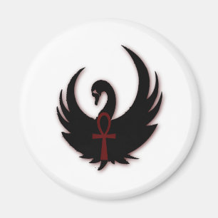 Aimant Swan noir avec Ankh