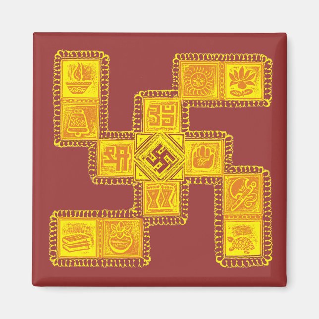 Aimant Swastika traditionnelle indienne (Devant)