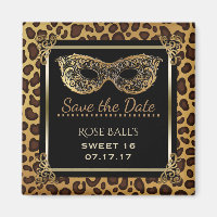 Sweet 16 Save the Date 16th Birthday Ball Leopard