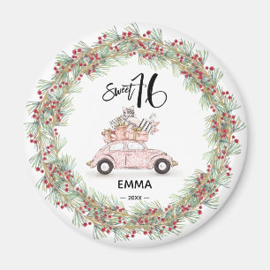 Aimant Sweet 16 Signature Script Voiture Verdure Vacances