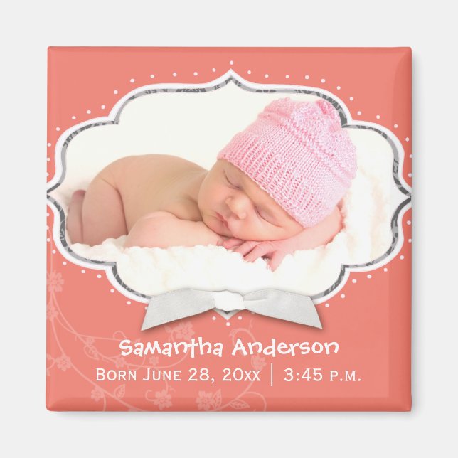 Aimant Sweet Baby Girl Photo Faire-part de naissance (Devant)