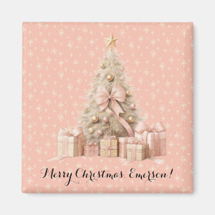 Aimant Sweet Cute & Girly Pastel Soft Pink sapin de Noël