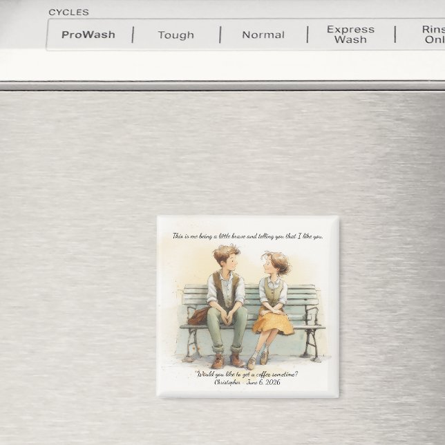 Aimant Sweet First Date Coffee Confession (Créateur téléchargé)