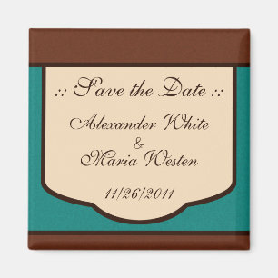 Aimant Sweet Mocha & Mariage Turquoise Enregistrer l'aima