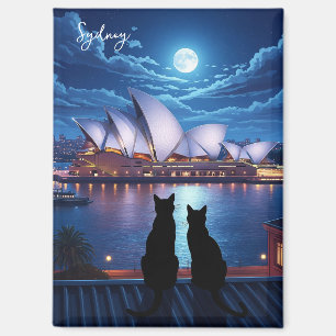 Aimant Sydney Opera House Australie chats la nuit