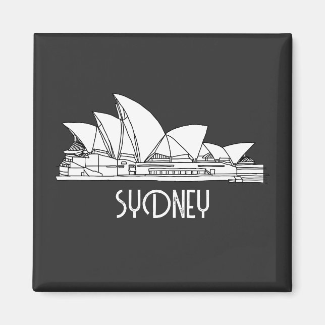 Aimant Sydney Opera House Australie dessin (Devant)