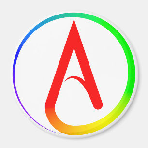 Aimant Symbole athée arc-en-ciel