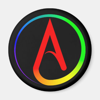 Aimant Symbole athée arc-en-ciel