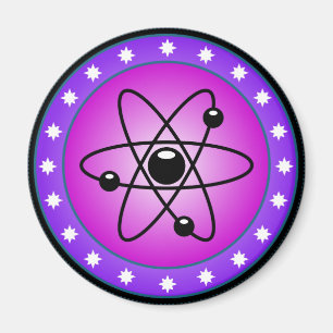 Aimant Symbole Atom sur un arrière - plan rose