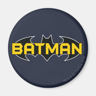 Aimant Symbole Batman Nom Logo jaune et noir