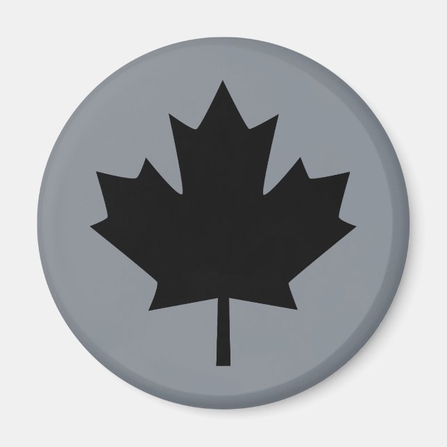 Aimant Symbole canadien de feuille d'érable noire (Devant)