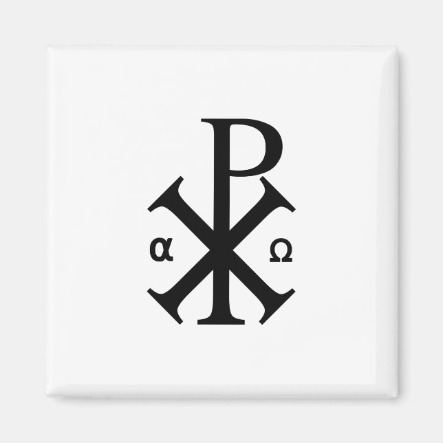 Aimant Symbole chrétien de Chi Rho (Devant)