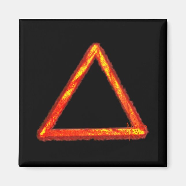 Aimant Symbole d'alchimie d'élément de feu lame (Devant)