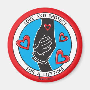 Aimant Symbole d'amour et de protection rouge 1_2.25"_