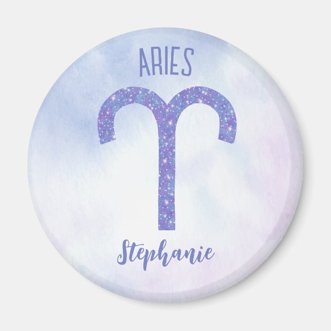 Aimant SYMBOLE D'Astrologie Pretty Aries Personnalisé Pur (Devant)