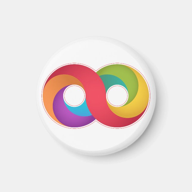 Aimant Symbole d'autisme infini (Devant)