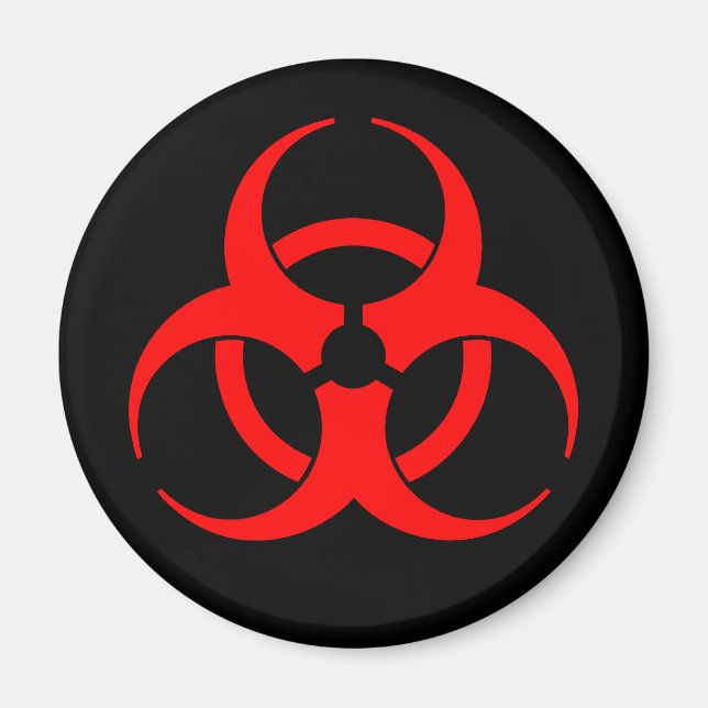 Aimant Symbole de bioaléa rouge (Devant)