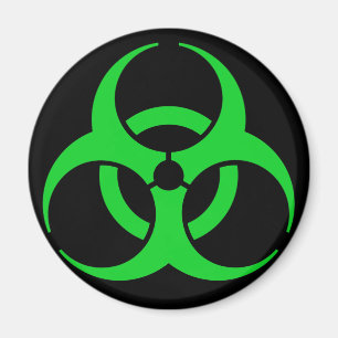 Aimant Symbole de biodanger vert