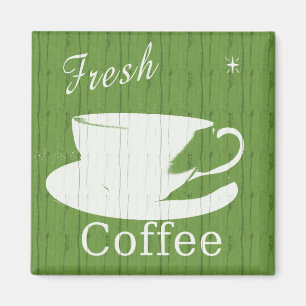 Aimant Symbole de café frais Patiné Tintable