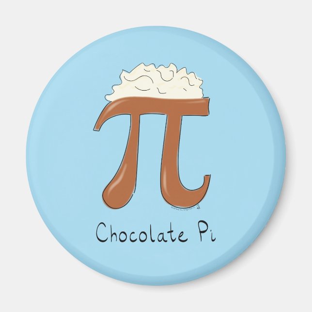 Aimant Symbole de chocolat amusant Pi enseignant math (Devant)