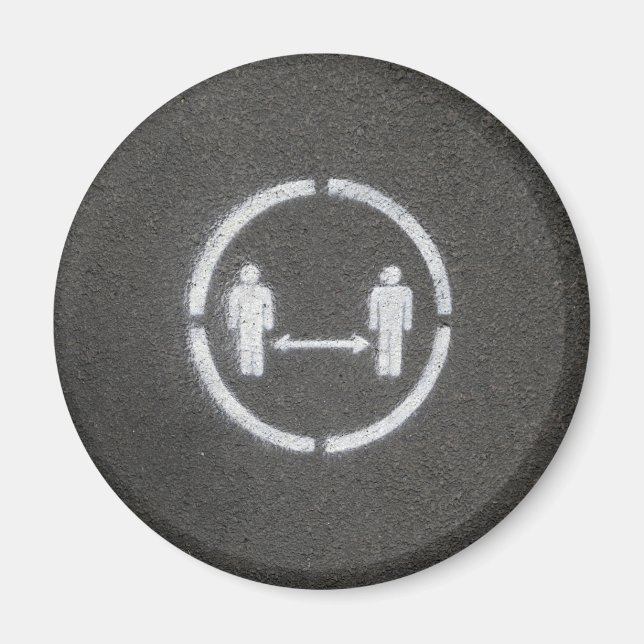 Aimant Symbole de distance sociale (Devant)