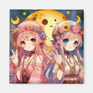 Aimant SYMBOLE DE LA FEMME Anime Hippie Lune Filles Donne