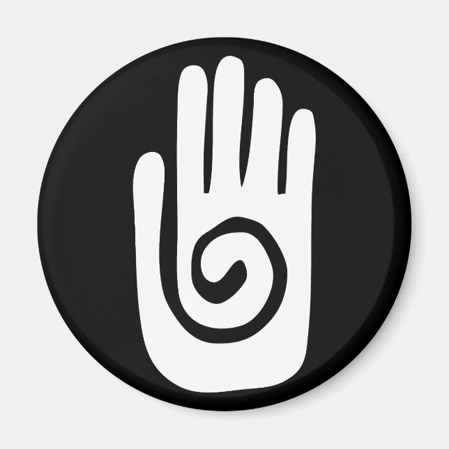 Aimant symbole de la main Hopi guérir spirale paume améri (Devant)